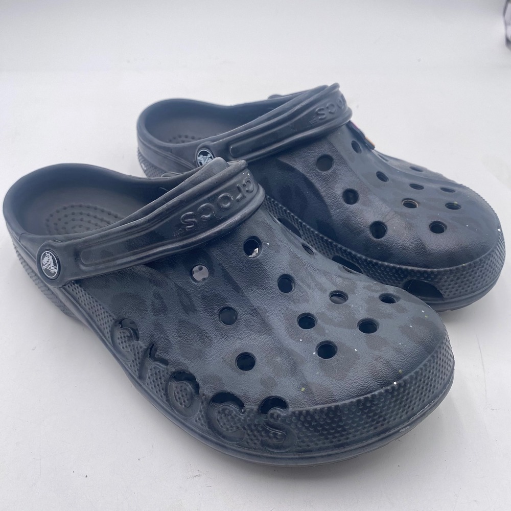 Toronto Raptors Crocs Classic Clog Mens 8 Womens 10 Black Leopard Animal Print